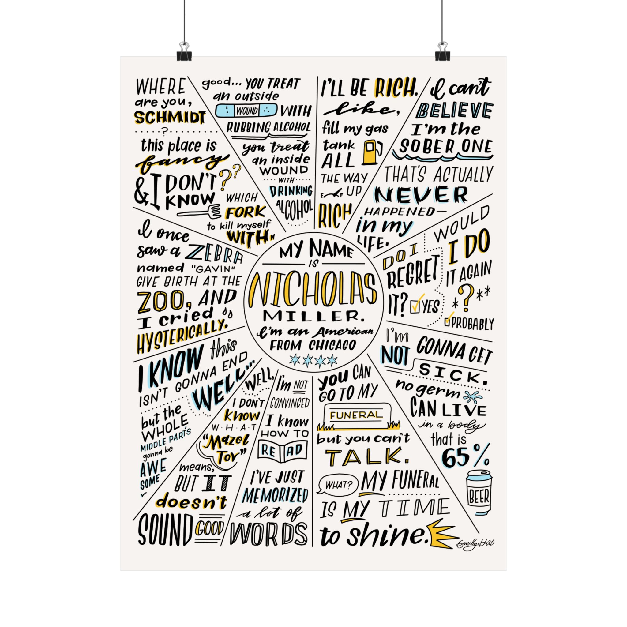 New Girl | Schmidt Quotes | Matte Vertical Poster – Kerning is Caring, image size:2048x2048