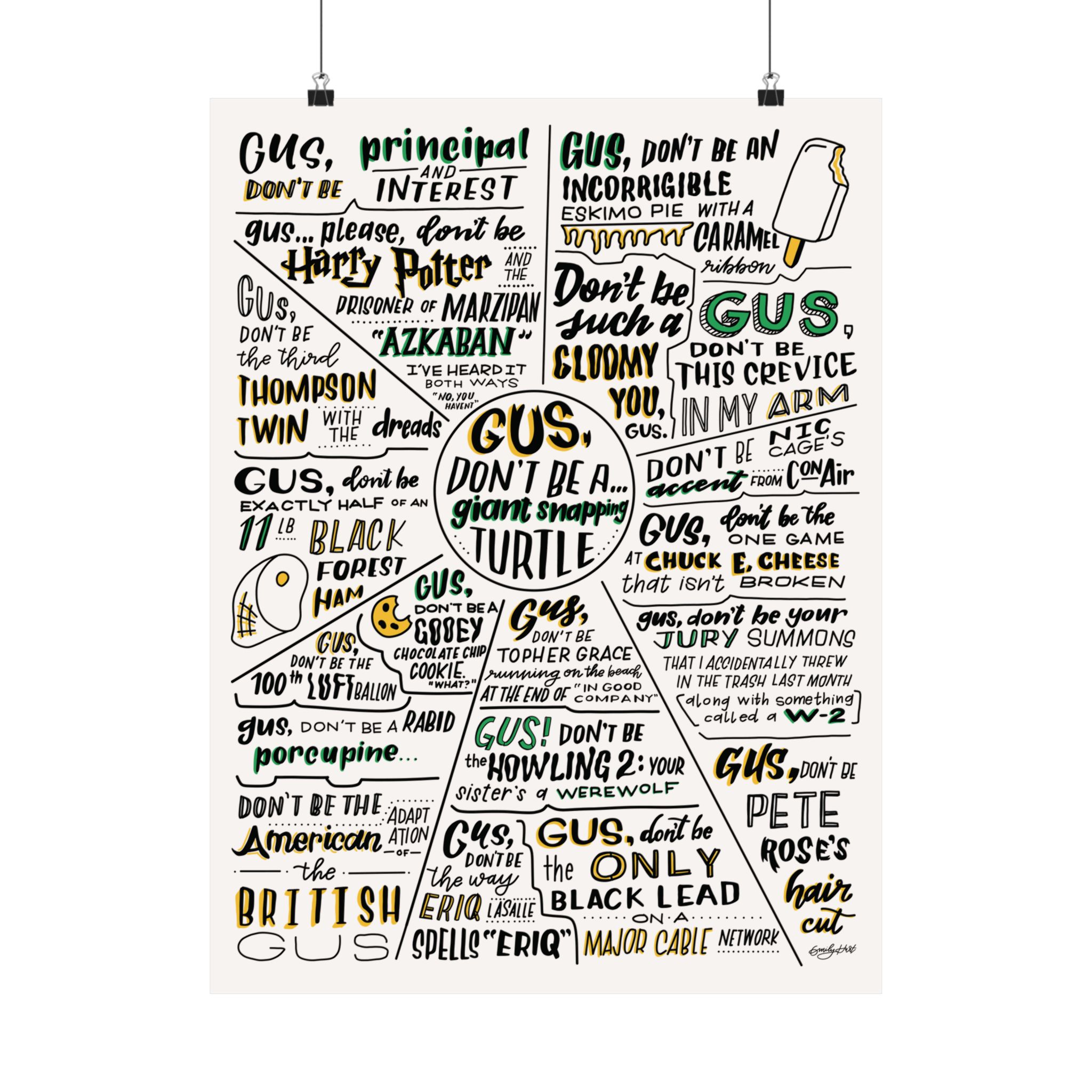 Psych | "Gus, Don't Be A..." Quotes | Matte Vertical Poster