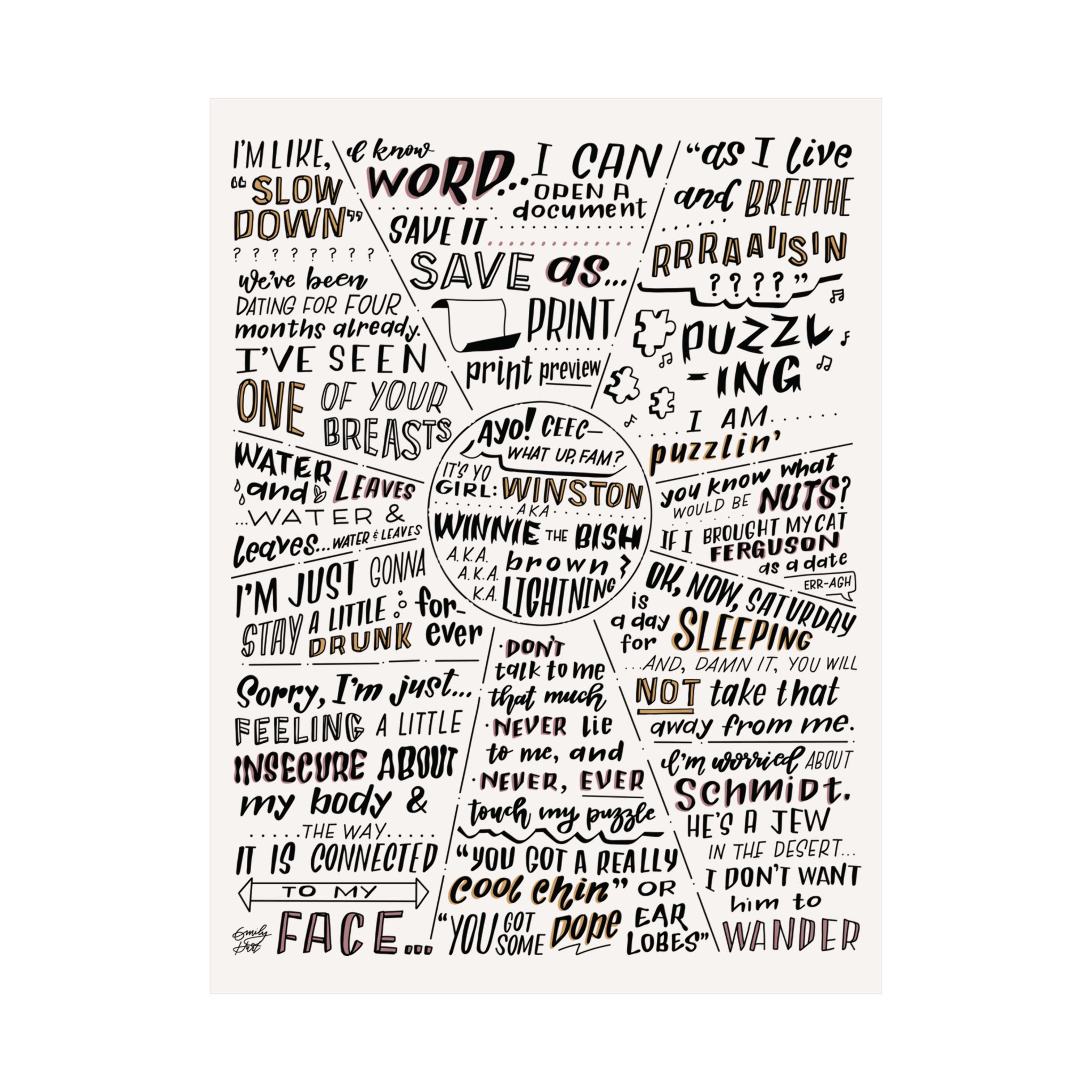 New Girl | Winston Quotes | Matte Vertical Poster - Image 2