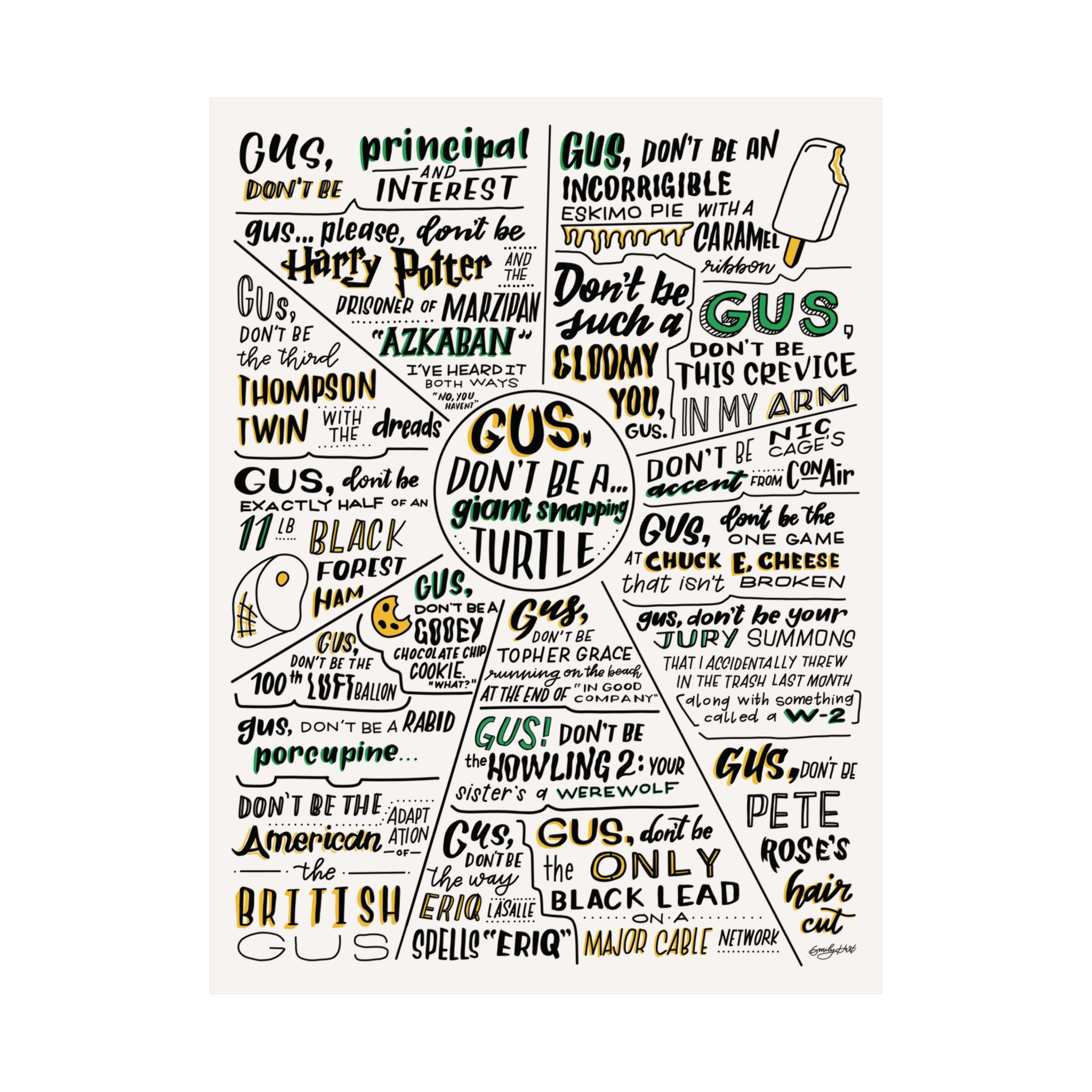 Psych | "Gus, Don't Be A..." Quotes | Matte Vertical Poster - Image 2