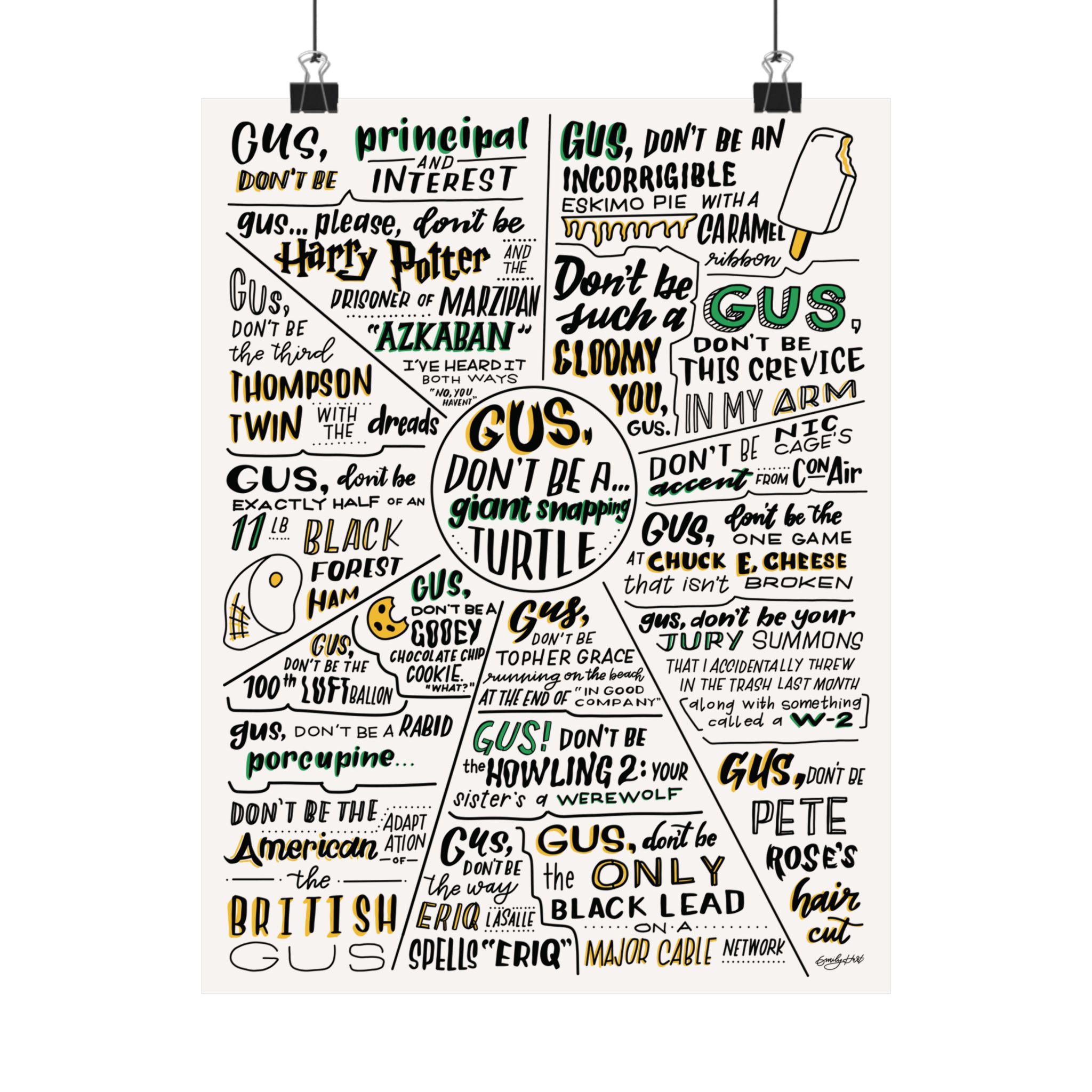 Psych | "Gus, Don't Be A..." Quotes | Matte Vertical Poster - Image 5