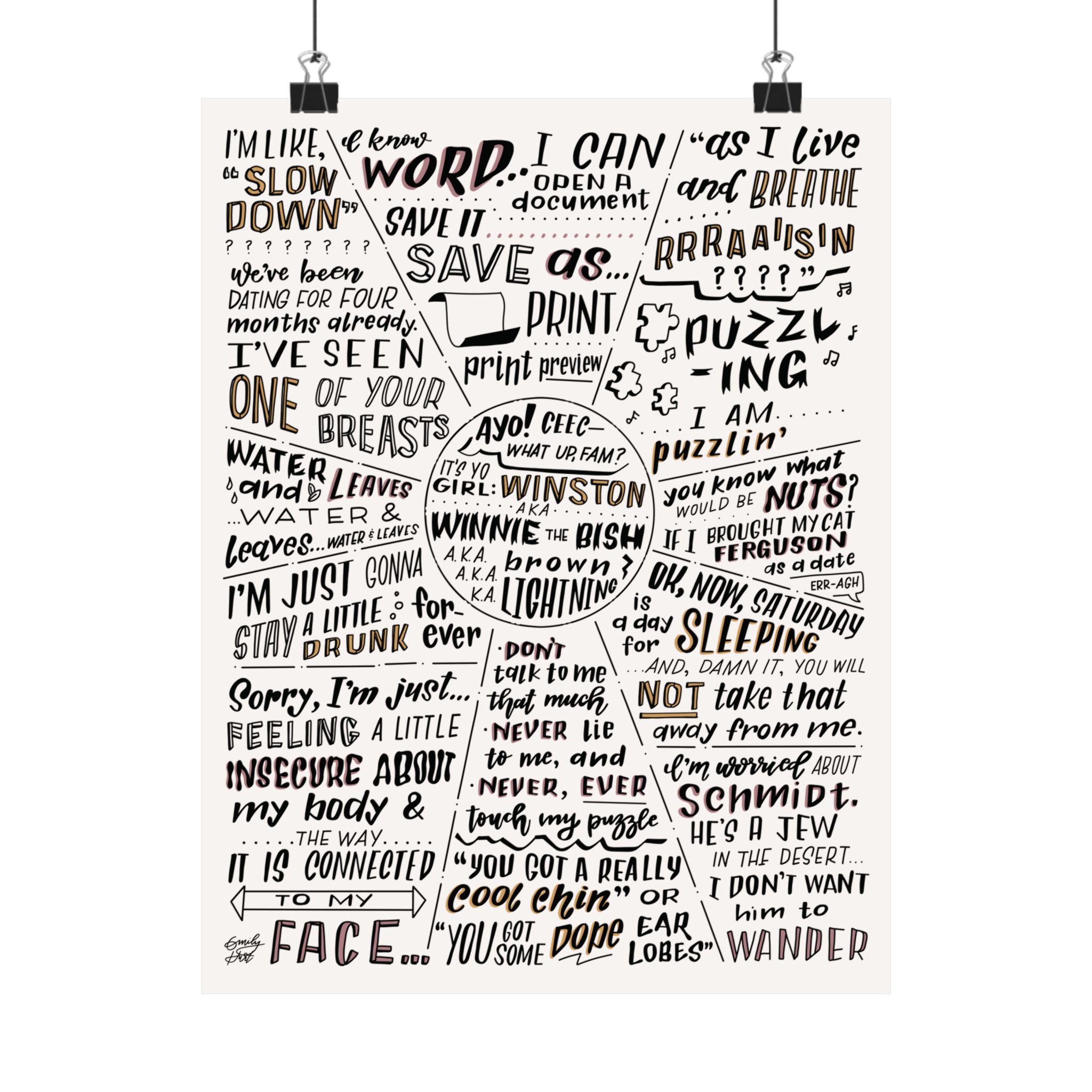 New Girl | Winston Quotes | Matte Vertical Poster - Image 5